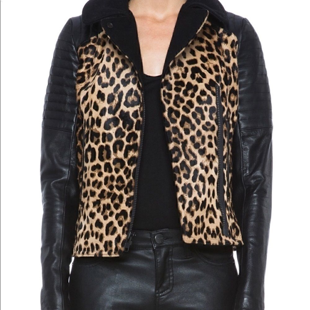 Alc 2013 Cheetah Leather + Pony Hair Moto Jacket#7